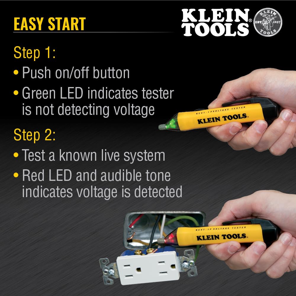 Premium Selection Klein Tools NCVT1P Voltage Tester NCVT Pen 50 to 1000V AC – packaging and label