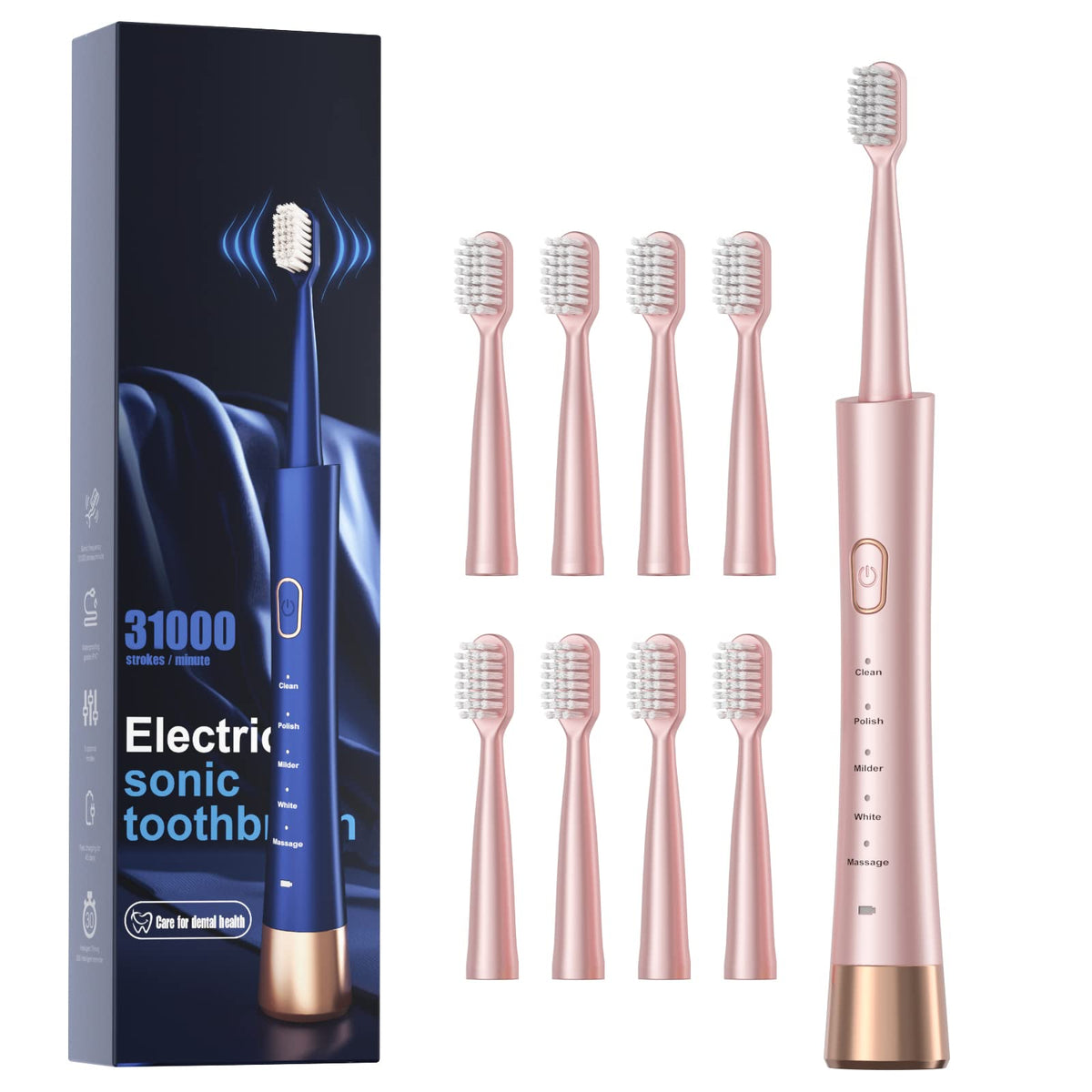 AJELU Sonic Electric Toothbrush for Adults USB Rechargeable