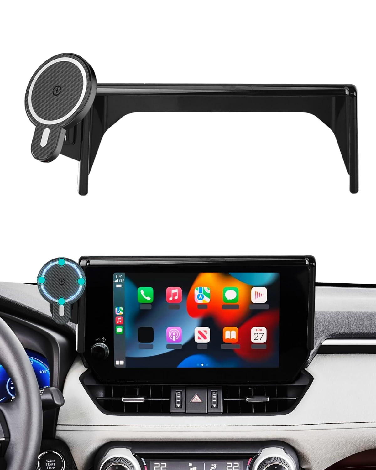 Car Phone Holder for Toyota RAV4 2019 2025 Accessories 7 8 - PZK Official Imagery - 2