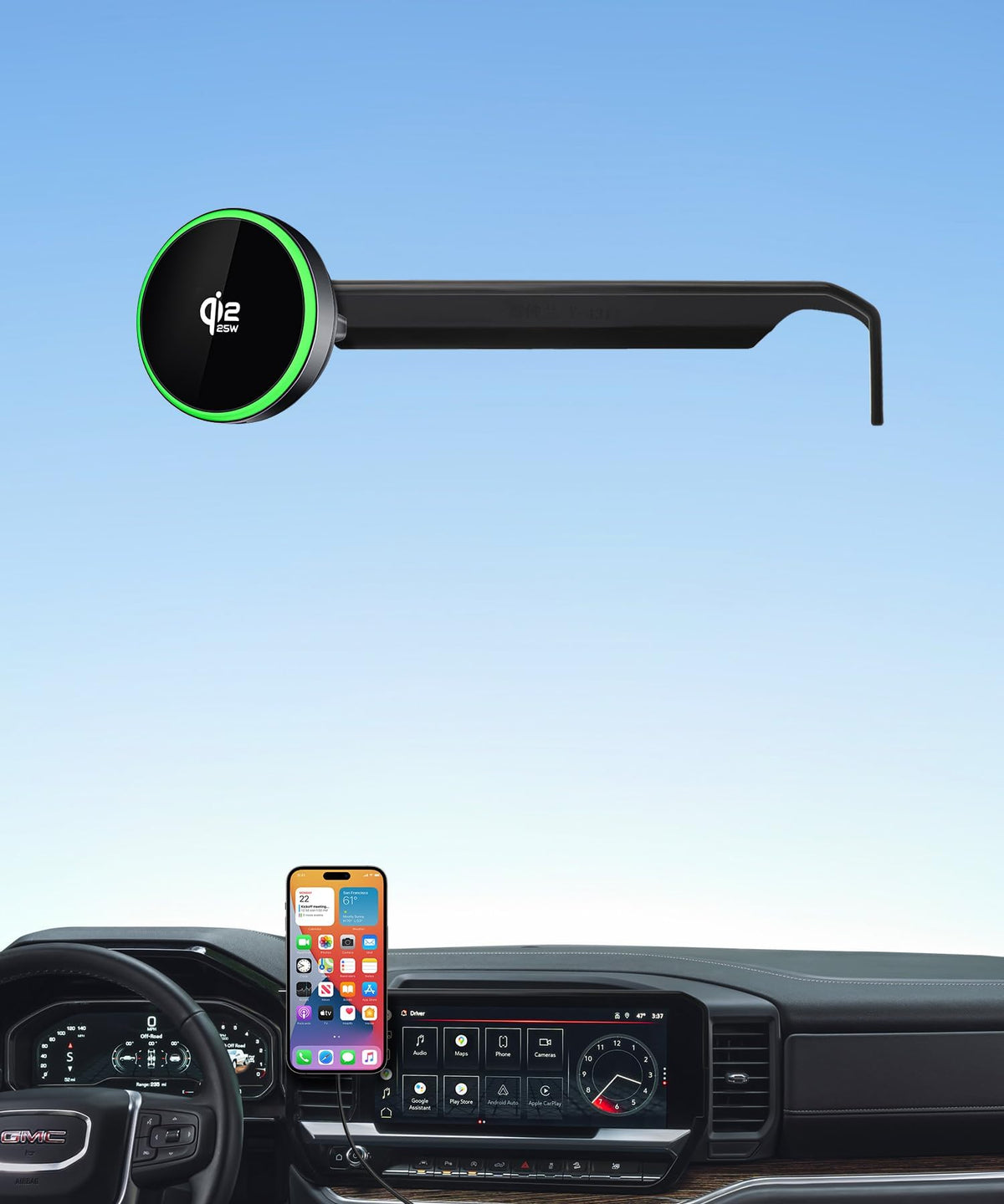Qi2 2 25W Wireless Charger Car Phone Mount for Chevrolet - MaserWeller Official Imagery - 2