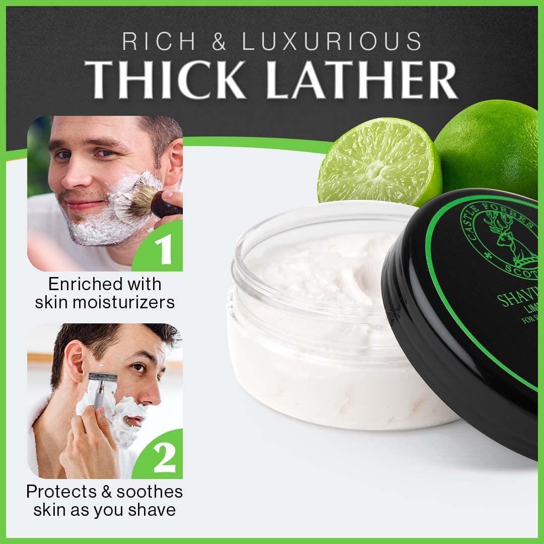 Castle Forbes Lime Oil Shaving Cream 6 8 fl oz - Castle Forbes Official Imagery - 5