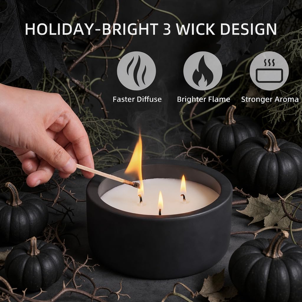 Viyffo 20oz Large Fall Scented Candle Eucalyptus Rosemary 3 - Viyffo Official Imagery - 7
