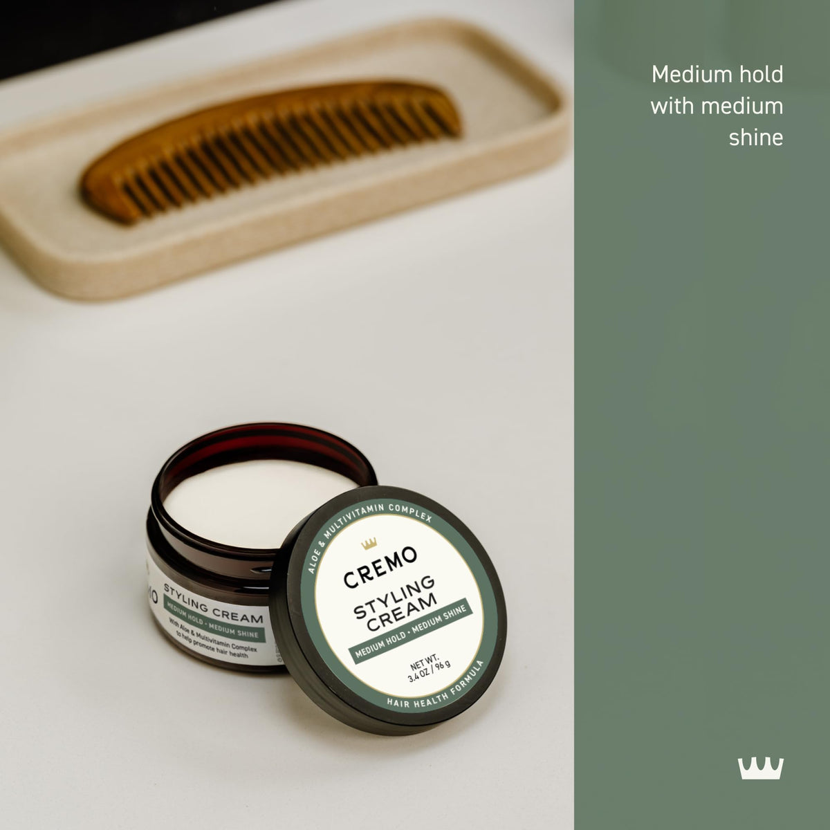 Cremo Forming Hair Styling Cream for Men Medium Hold Shine 3 – close-up detail