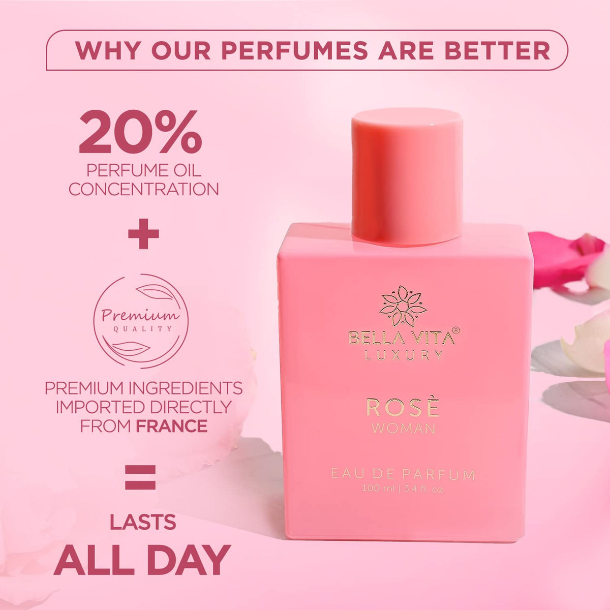 Bella Vita Luxury Bellavita Luxury ROSE Eau de Parfum – packaging and label