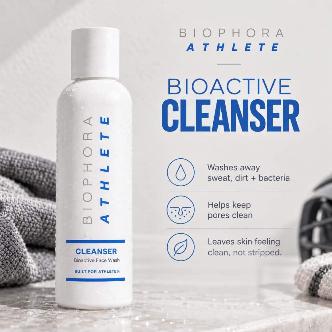 Face Wash Removes Sweat Dirt Gear Buildup - Biophora Athlete Official Imagery - 4