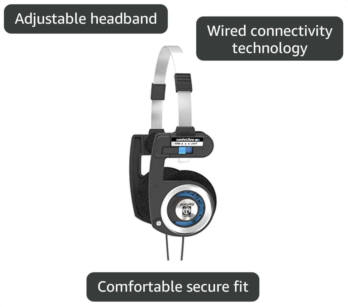 Koss Porta Pro Classic Retro 80s Style On Ear Headphones – packaging and label
