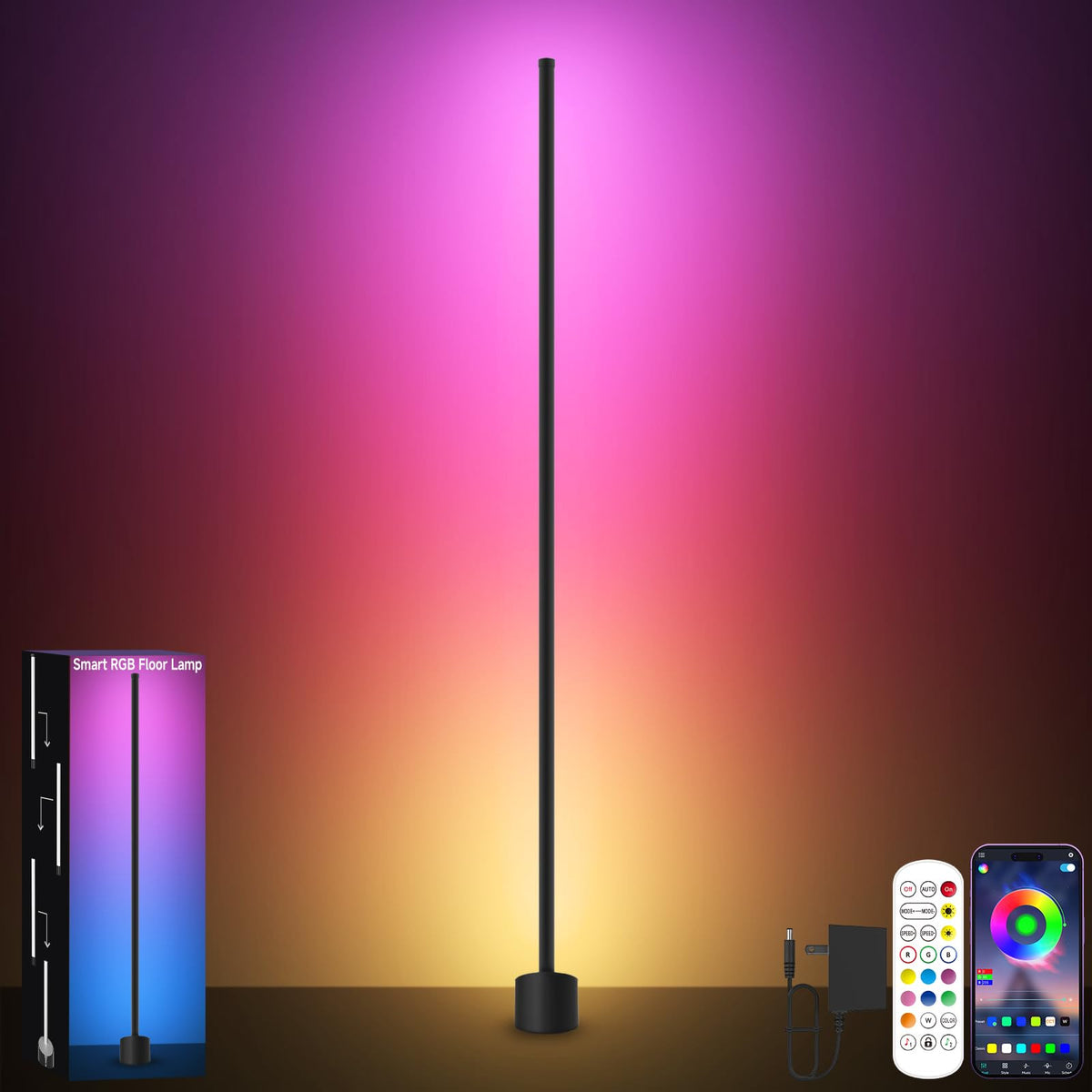Tyute Corner Floor Lamp RGB LED Corner Lamp with 16 Million - Tyute Official Imagery - 2