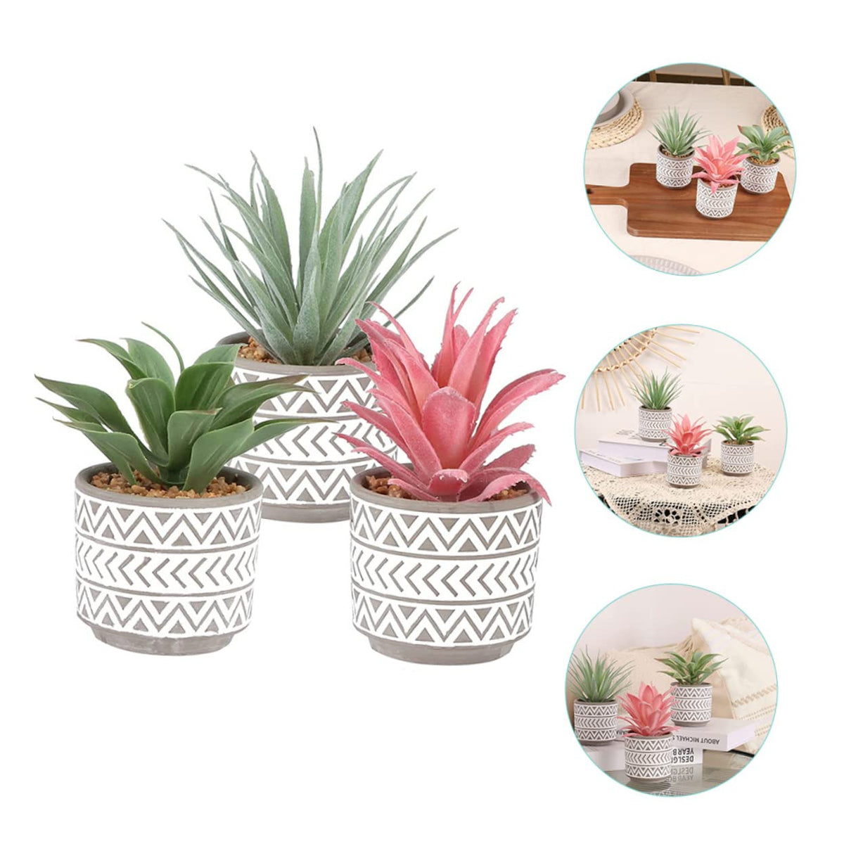 3Pcs Small Artificial Plants for Indoor Outdoor Decor Faux - Holibanna Official Imagery - 7