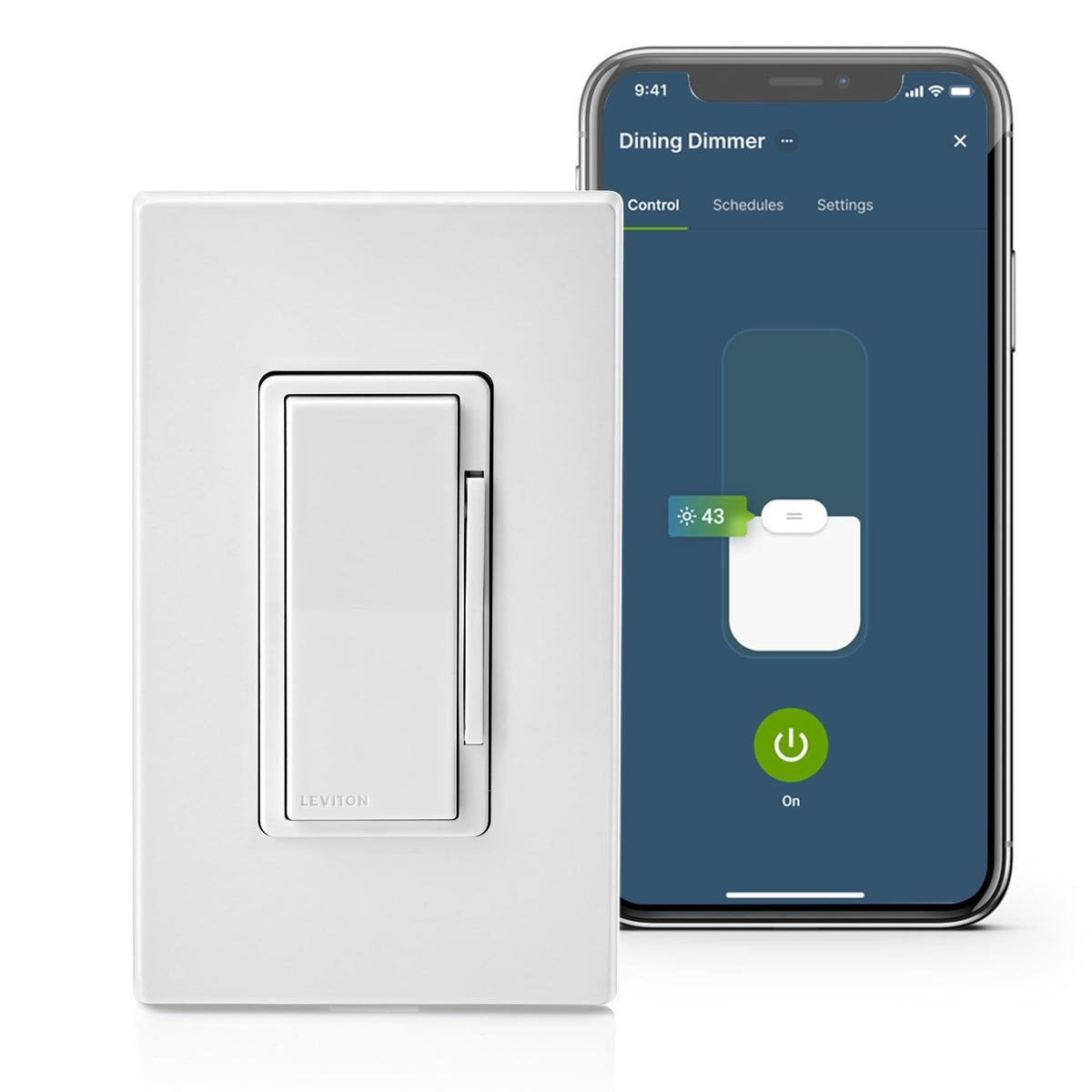 Leviton Decora Smart Dimmer Switch Wi Fi D36HD 1RW White - Leviton Official Imagery - 3