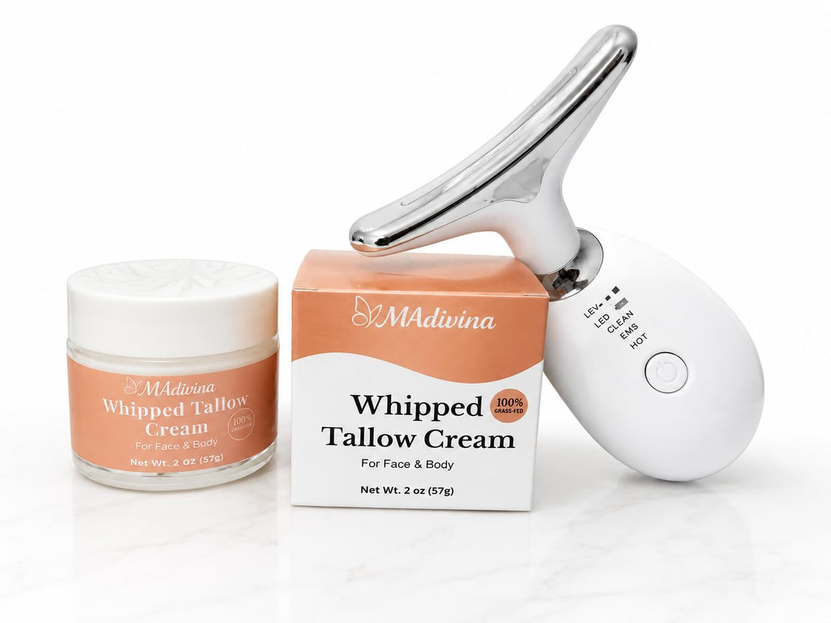 Whipped Tallow Cream with LED Light Facial Massager 100 - MAdivina Official Imagery - 2