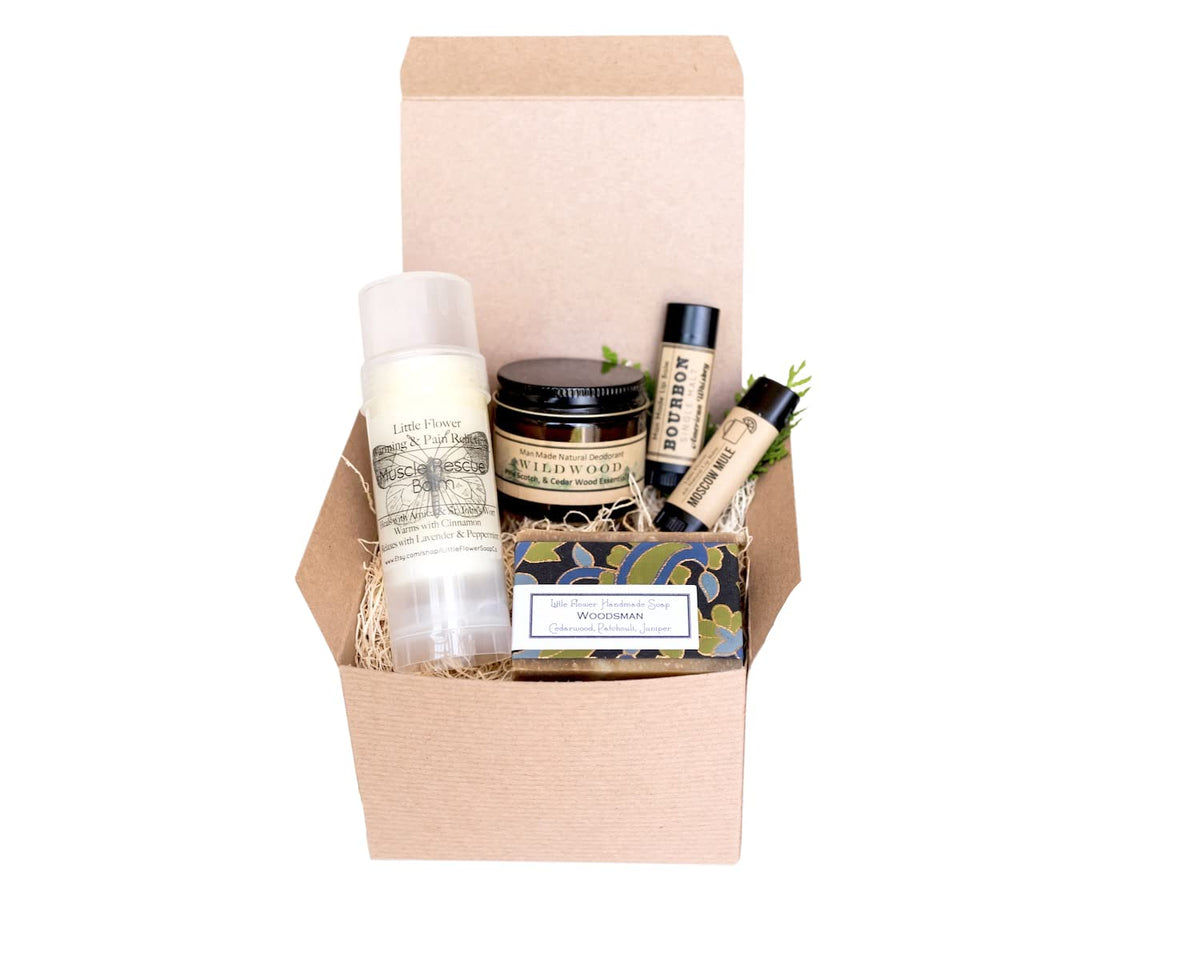 Woodsman Men s Gift Box Self Care Grooming Gift Set for Him - THE LITTLE FLOWER SOAP CO. EST. 2010 Official Imagery - 2