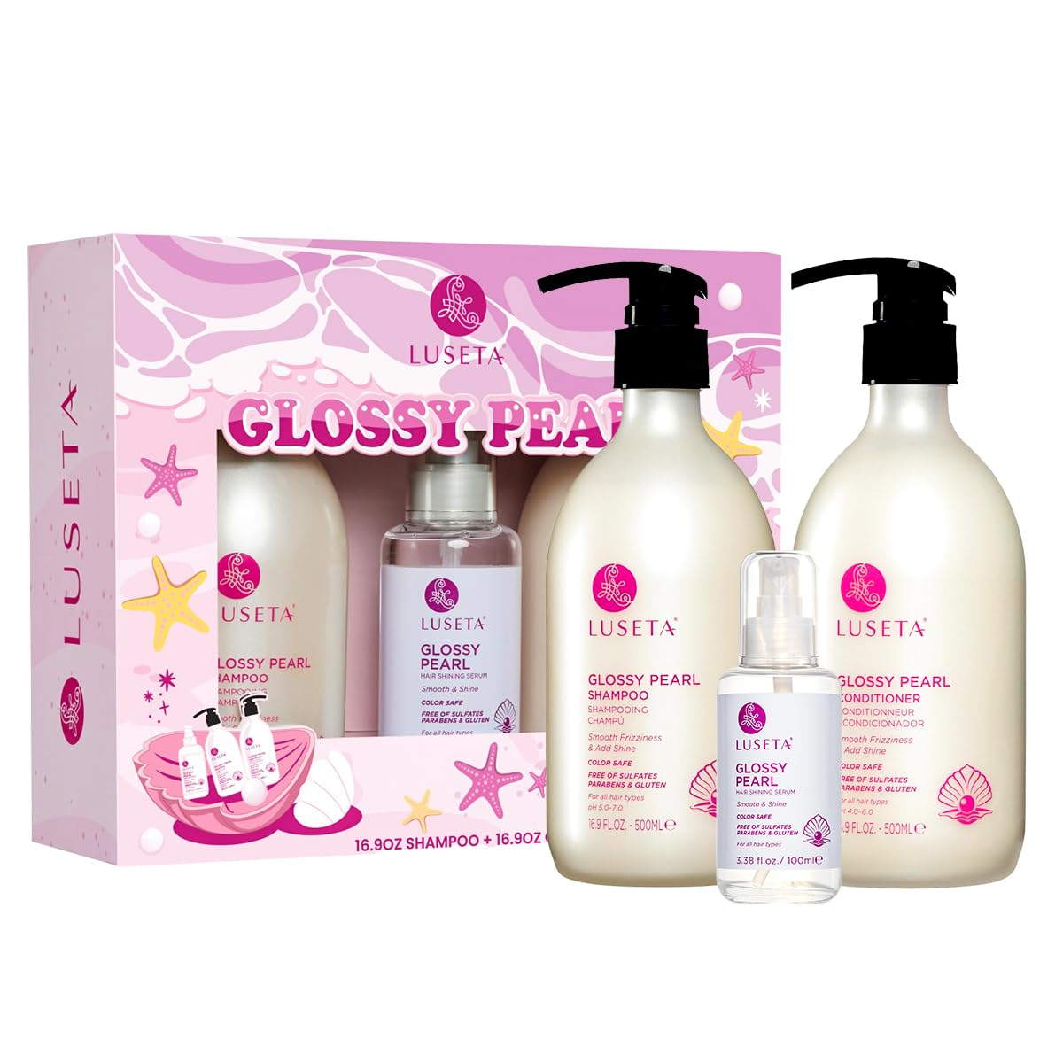 Luseta Glossy Pearl Hair Care Set Smooth Shine for Dull Hair - L LUSETA Official Imagery - 2
