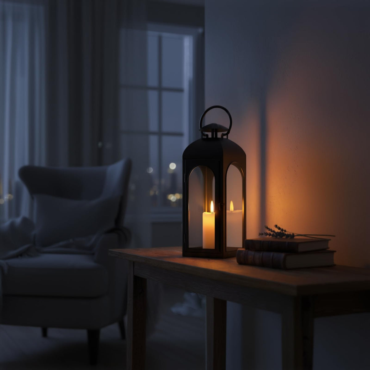 Bdor 16 Inches Metal and Tempered Glass Candle Lantern - Bdor Official Imagery - 3