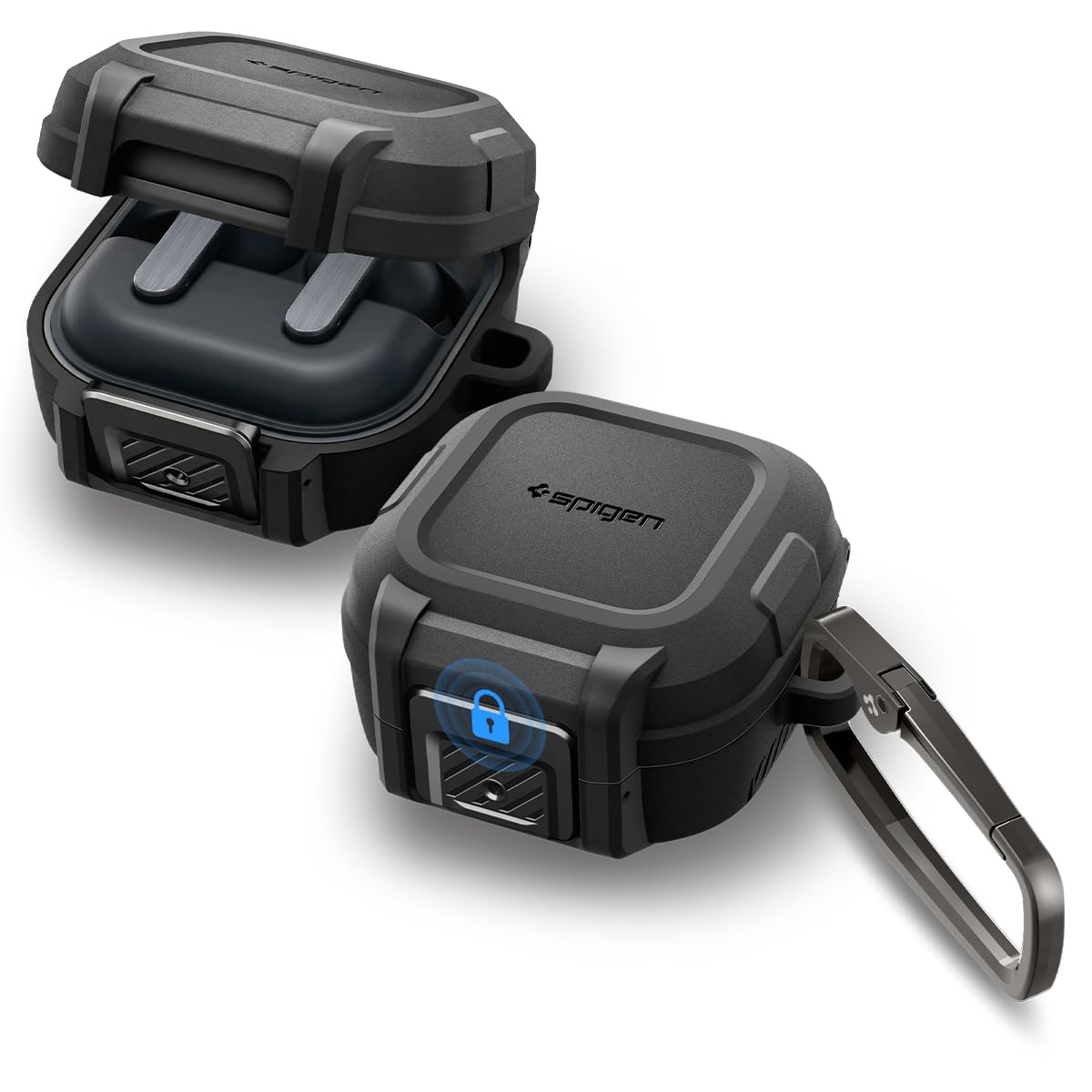Spigen Lock Fit Designed for Galaxy Buds On 4 Pro 4 Case – Matte Black, Thermoplastic Polyurethane