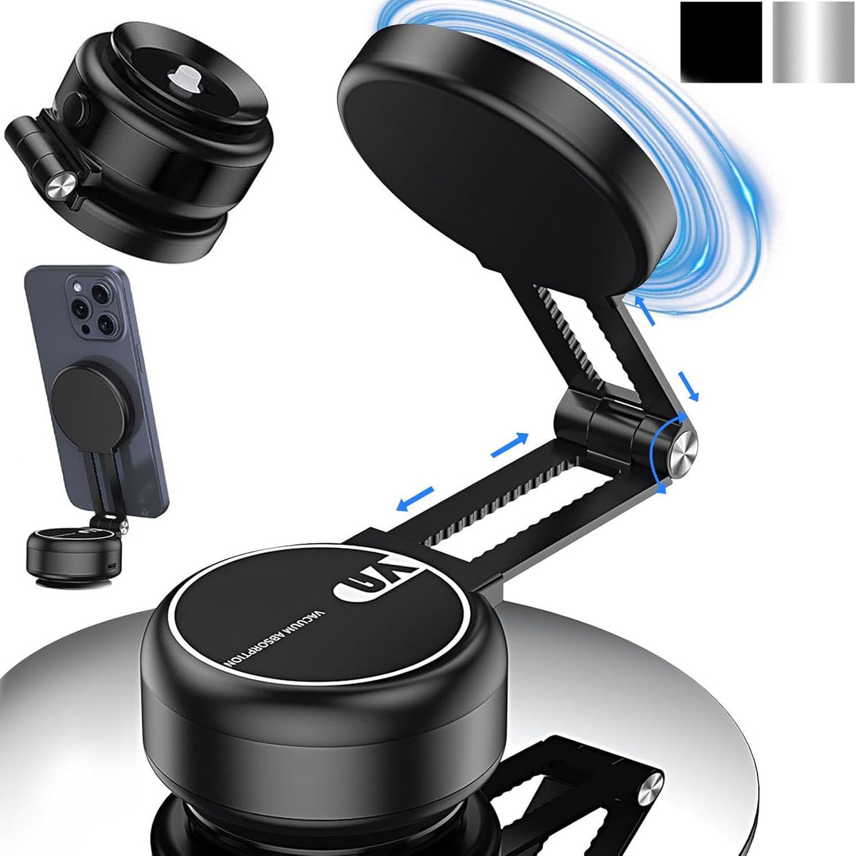 Electric Vacuum Magnetic Car Phone Mount Vacuum Suction Car - MAROJEIF Official Imagery - 2