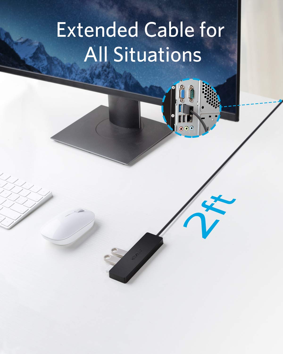 Anker USB Hub 4 in 1 USB Splitter 4 USB A Ports with 5Gbps – full view