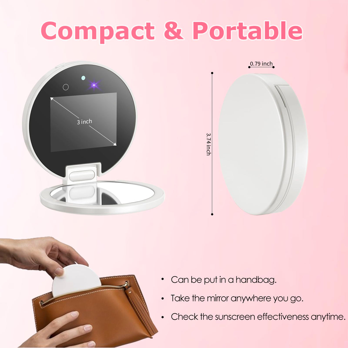 UV Camera for Sunscreen Test with 2X Magnifying Vanity - Vanexiss Official Imagery - 7