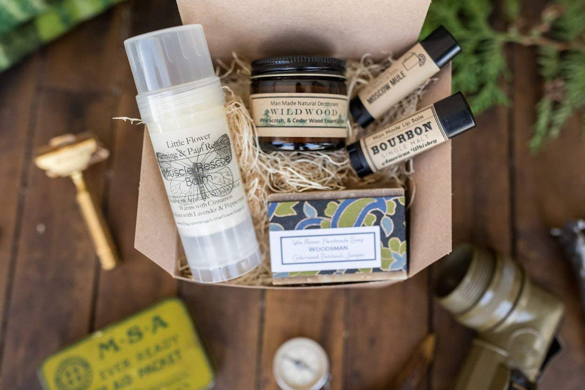 Woodsman Men s Gift Box Self Care Grooming Gift Set for Him - THE LITTLE FLOWER SOAP CO. EST. 2010 Official Imagery - 3