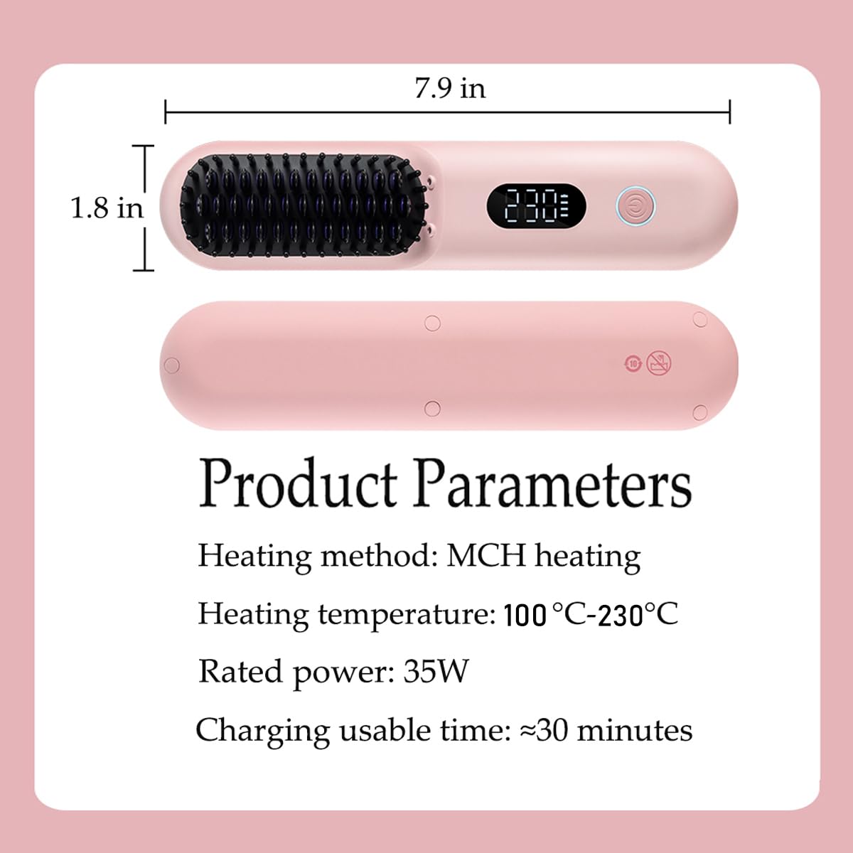 Cordless Hair Straightener Brush Upgraded 230 446 F 9600mAH - NUOLUXEON Official Imagery - 3