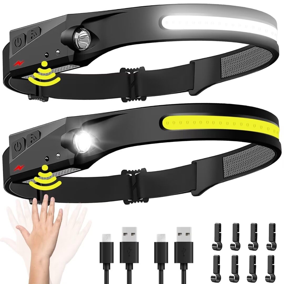 BIAT Headlamp Rechargeable 2PCS 230 Wide Beam Head Lamp LED with – product photo (Headlamps)
