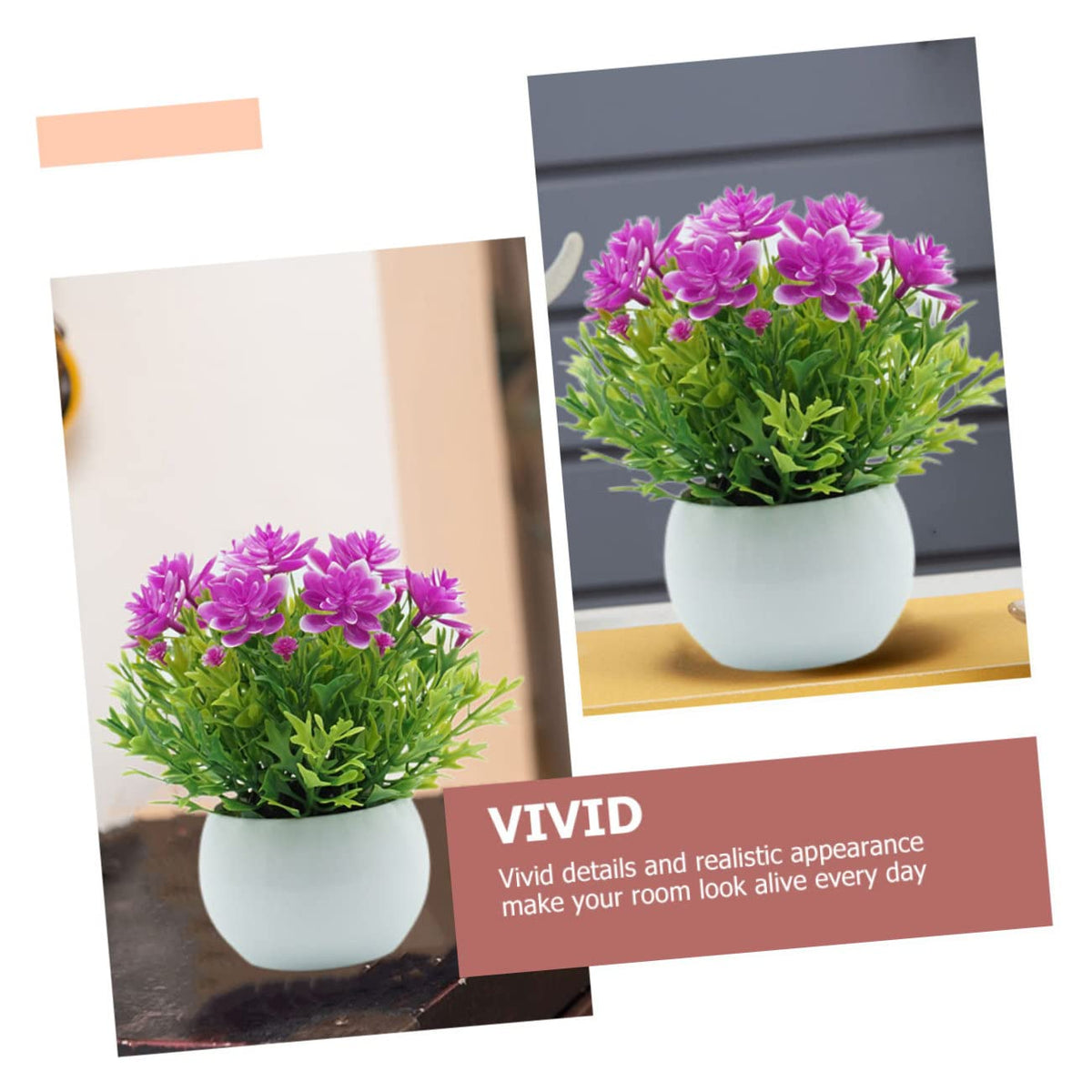 Alipis Plastic Flower 6 Pcs Artificial Potted Plant Fake - Alipis Official Imagery - 3