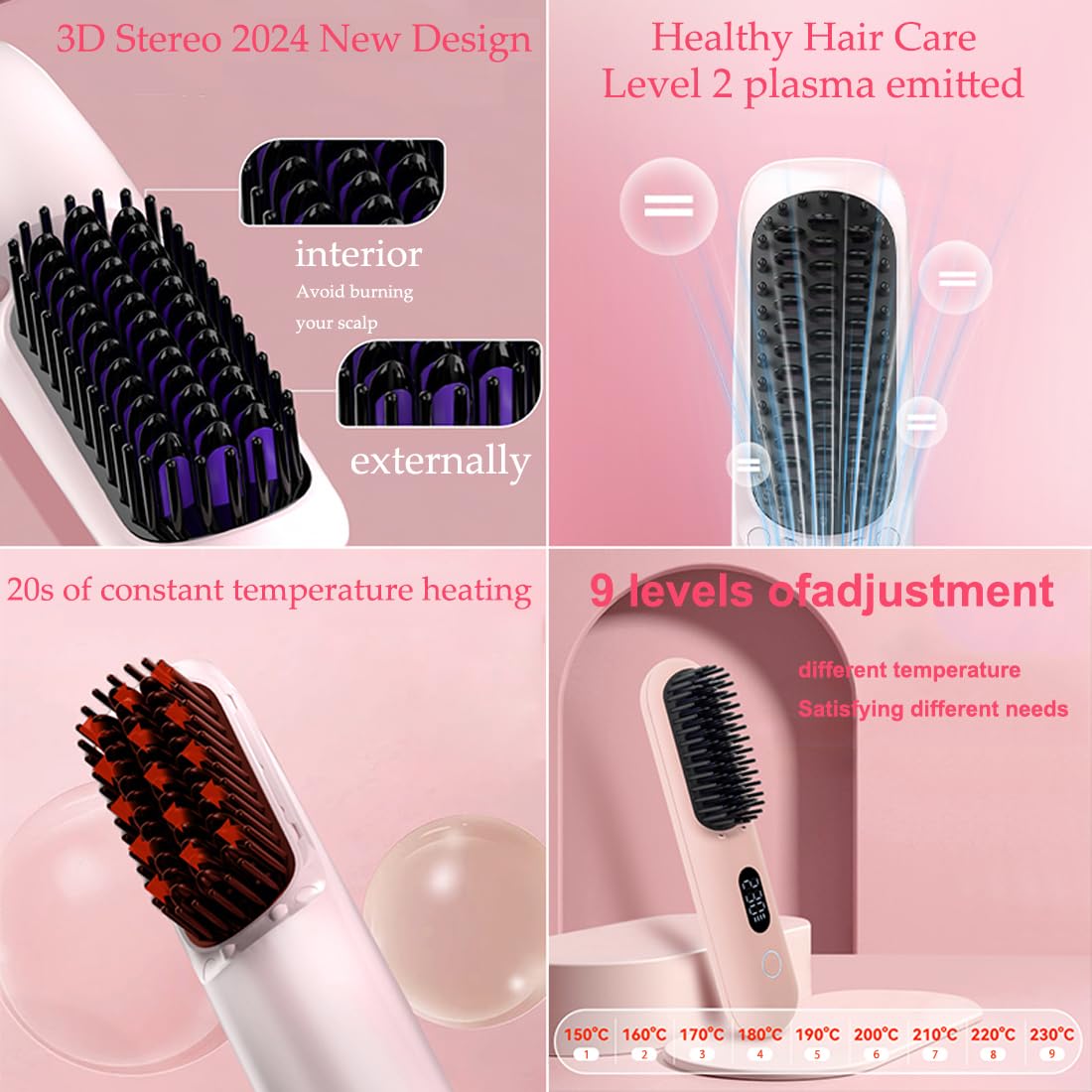 Cordless Hair Straightener Brush Upgraded 230 446 F 9600mAH - NUOLUXEON Official Imagery - 6