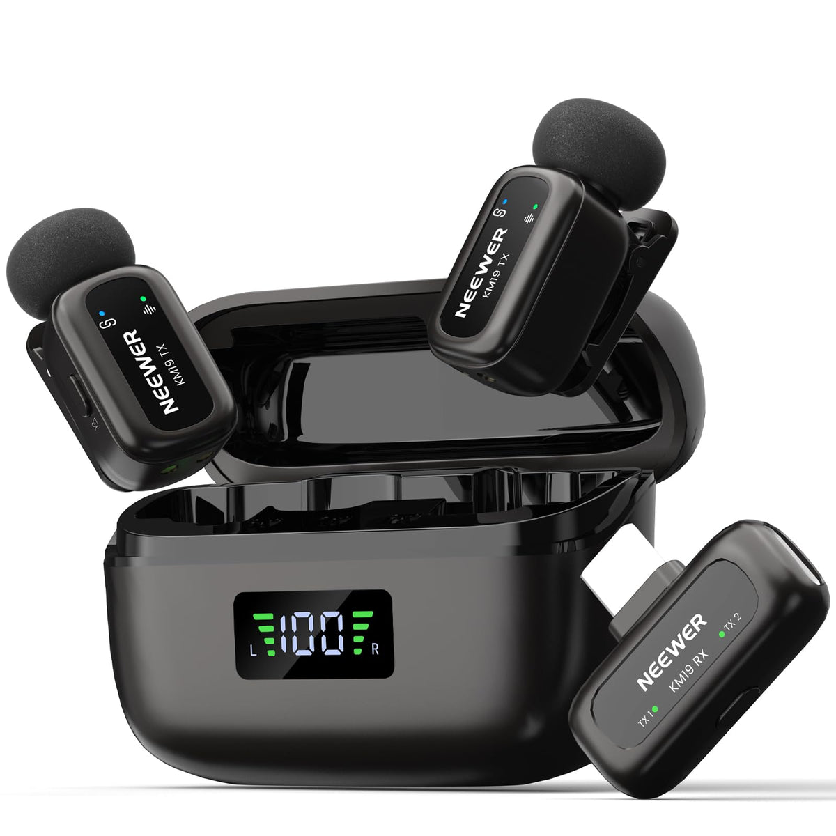 NEEWER KM19 Mini Mic Microphone Compatible with iPhone – Black