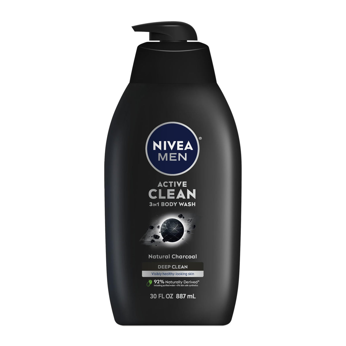 NIVEA MEN Active Clean 3 in 1 Body Wash with Natural – product photo (Body Washes)