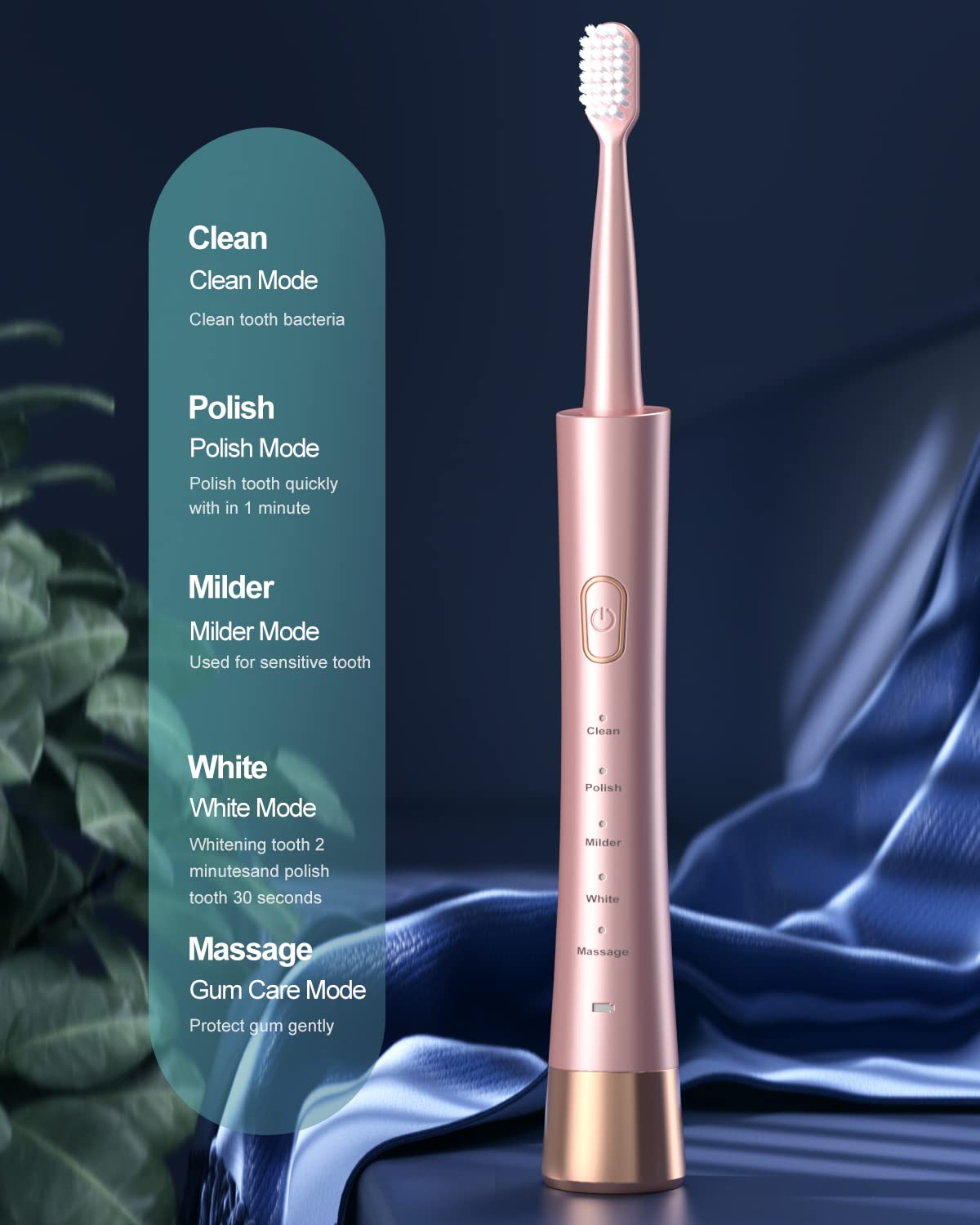 AJELU Sonic Electric Toothbrush for Adults USB Rechargeable – close-up detail