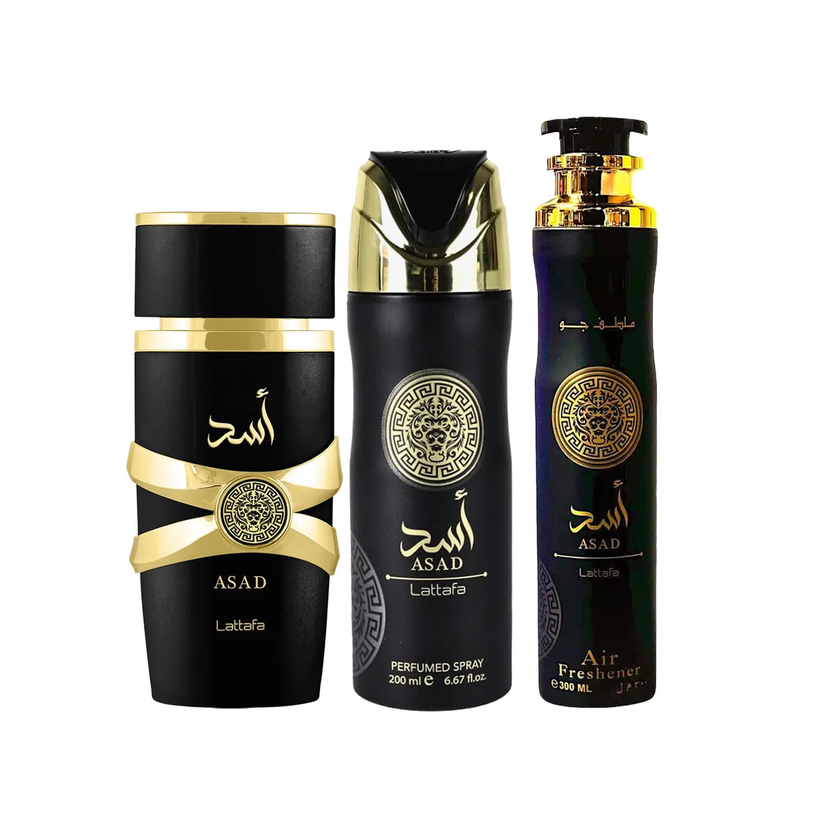 Lattafa Asad 3pcs Gift Set with 100 ml EDP 200 ml Deo 300 ml - Lattafa Official Imagery - 2