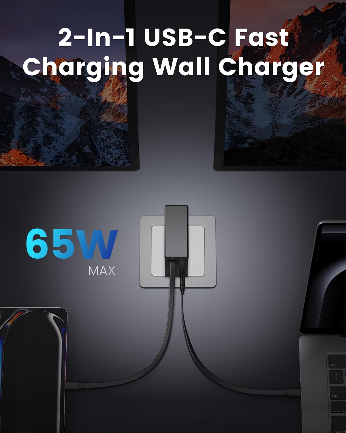 Gitryin 65W GaN Retractable USB Laptop Charger 33 5in Type C - Gitryin Official Imagery - 5