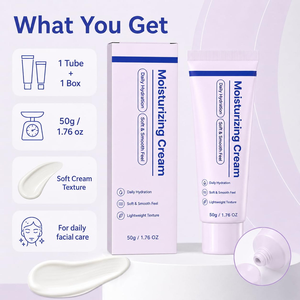 Lightweight Daily Facial Moisturizing Cream 4pack cream - Amavheaf Official Imagery - 5