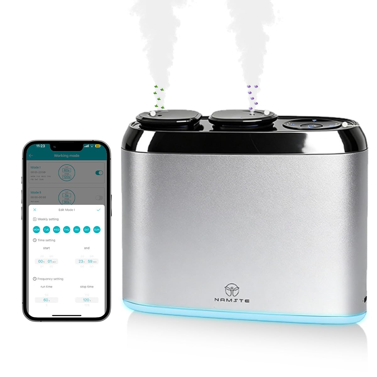 2026 Dual Nozzle Waterless Diffuser with APP Button Control - NAMSTE Official Imagery - 2