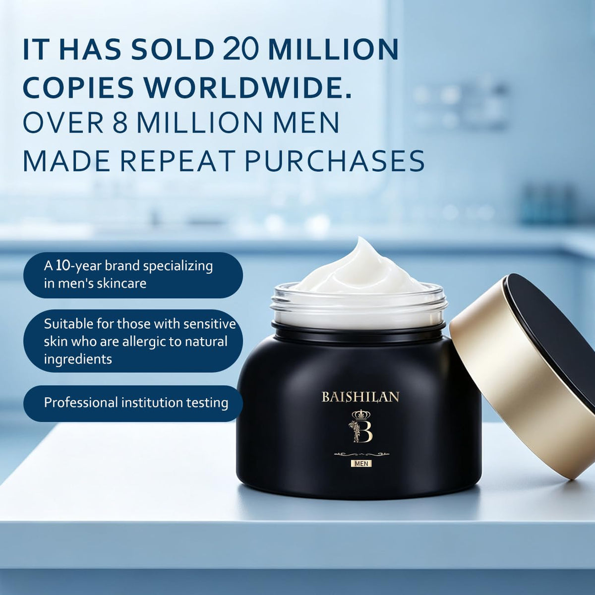 Men s Face Moisturizer Revitalizing Anti Aging Cream For Men - baishilan Official Imagery - 8