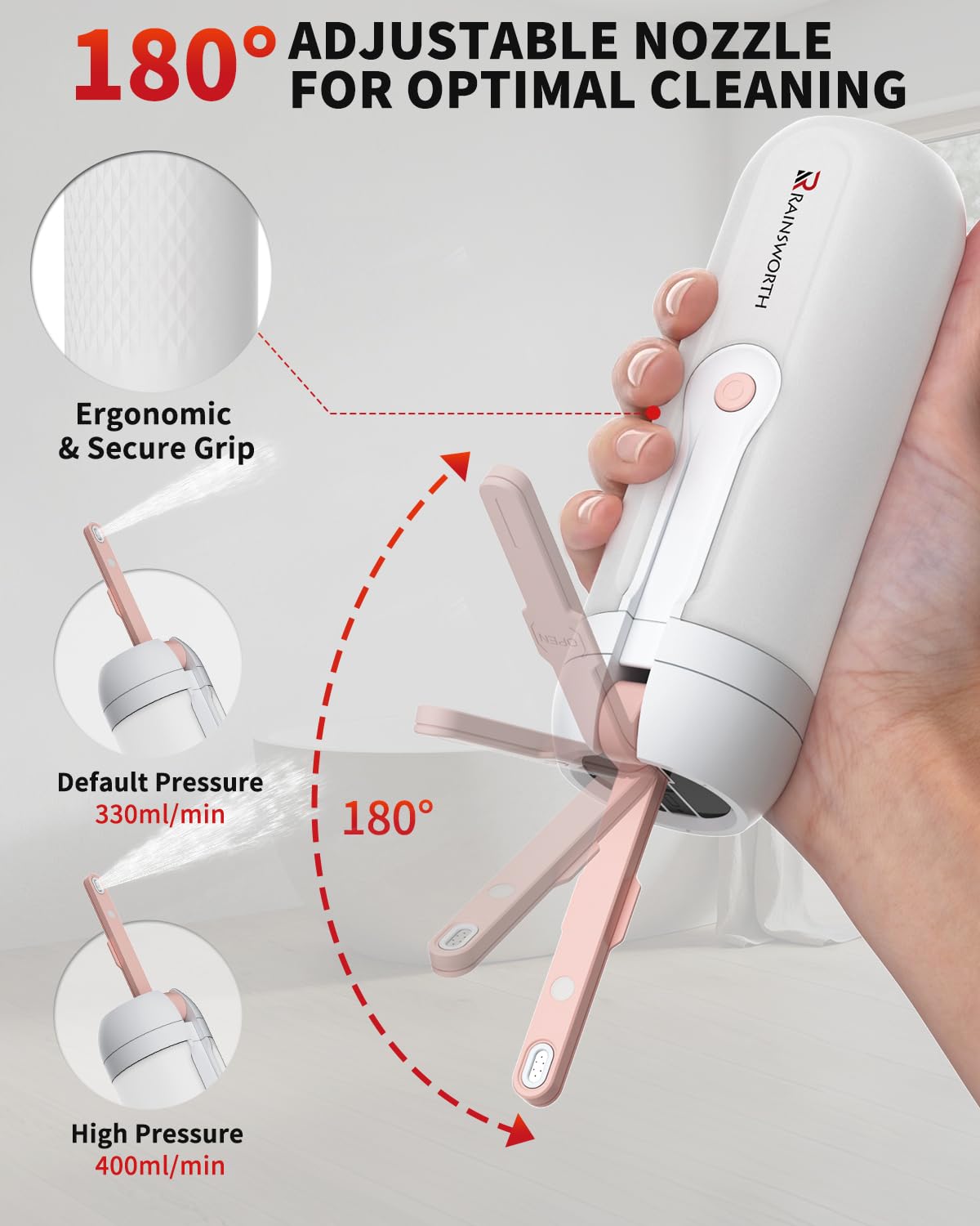 Rainsworth Portable Electric Bidet 350ml for Travel Personal - Rainsworth Official Imagery - 3