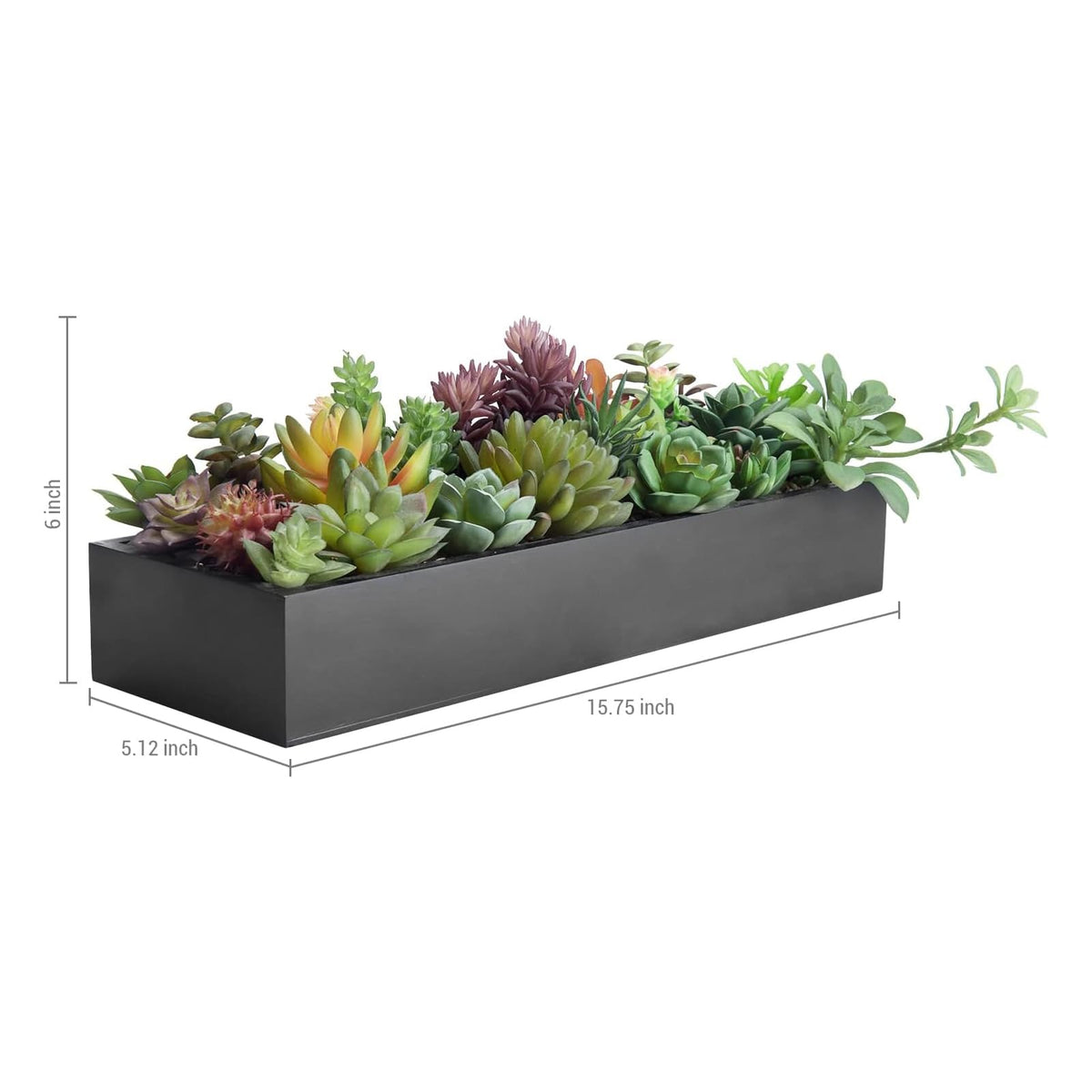 MyGift 15 75 Inch Faux Succulent PlantsArrangement in Black - MyGift Official Imagery - 7