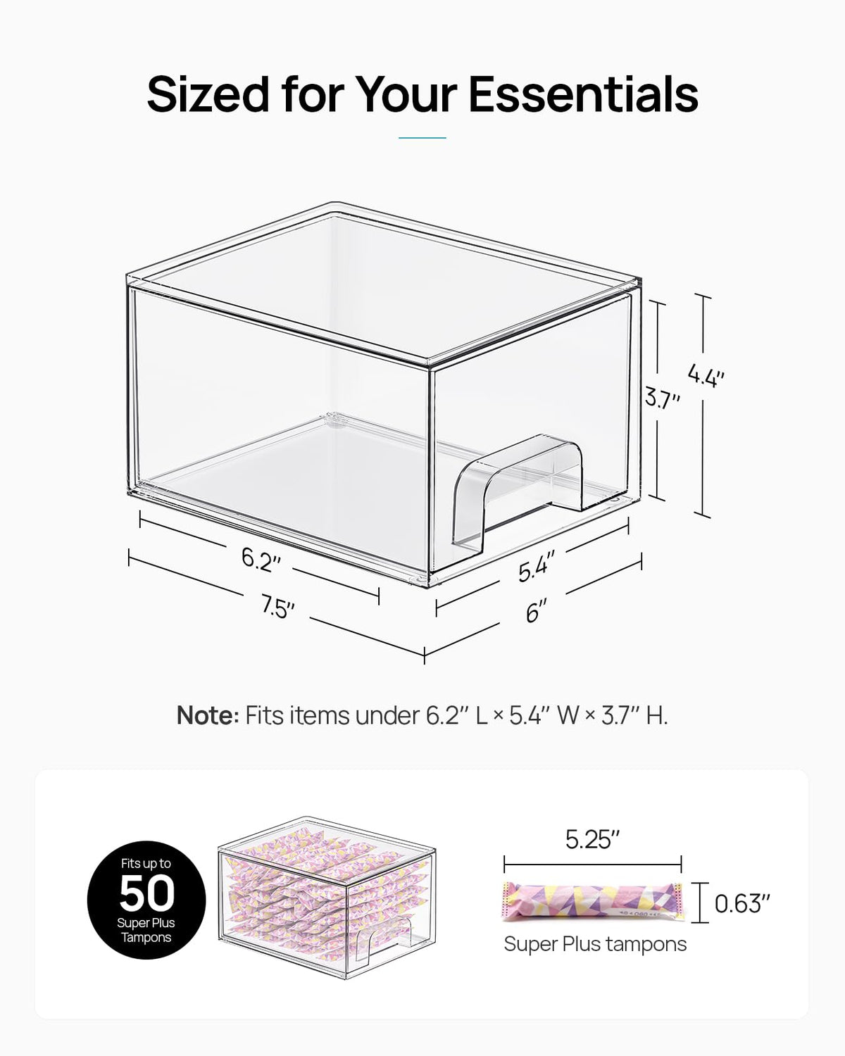 Vtopmart 8 Pack Small Clear Stackable Storage Drawers for - Vtopmart Official Imagery - 3