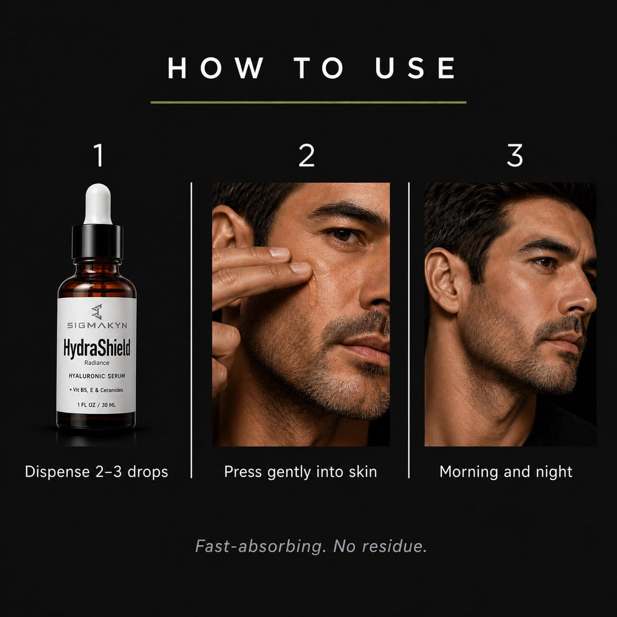 Men s Anti Aging Hyaluronic Acid Face Serum Ceramides - SigmaKyn Official Imagery - 6