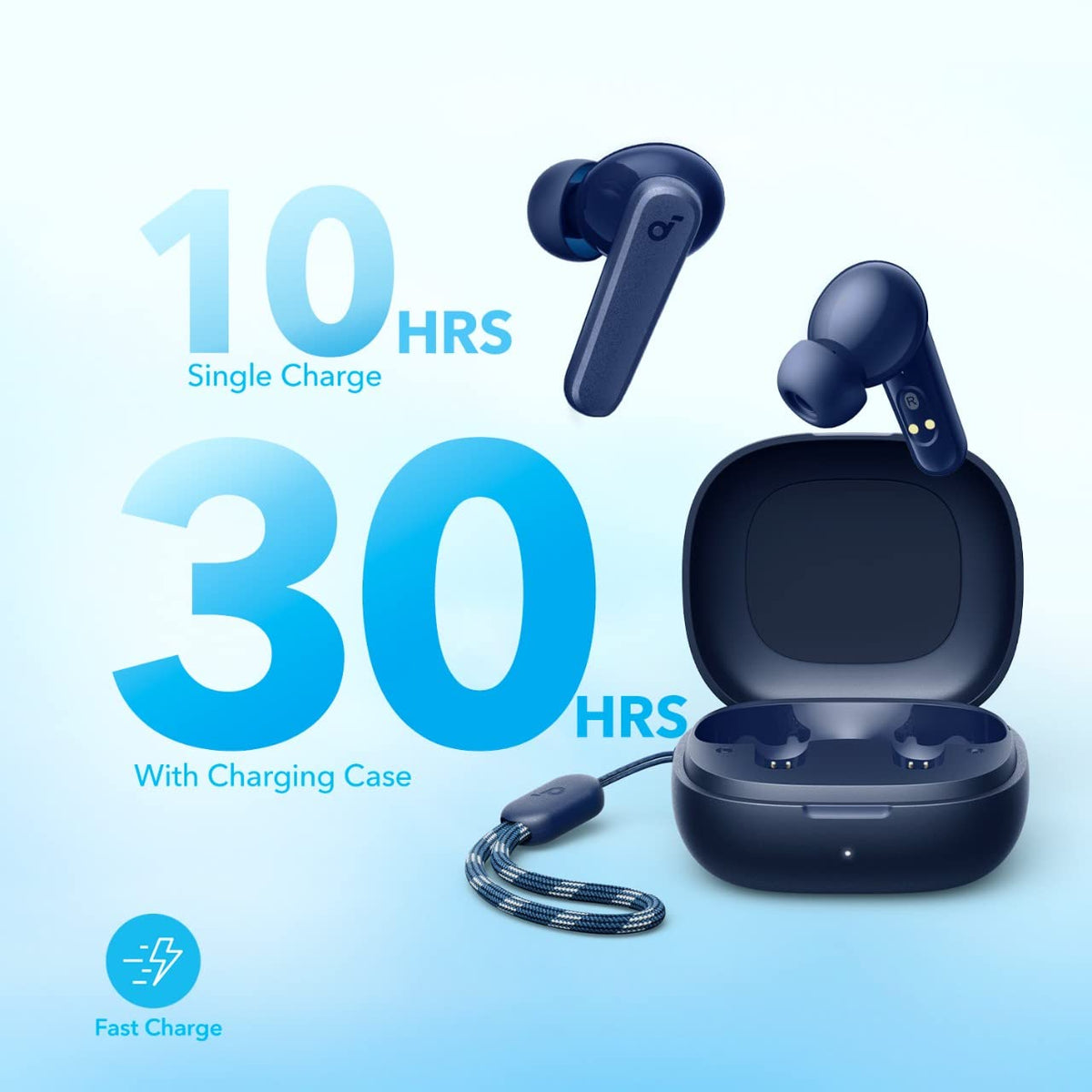 Soundcore by Anker P20i True Wireless Earbuds with Big Bass – back view and specifications