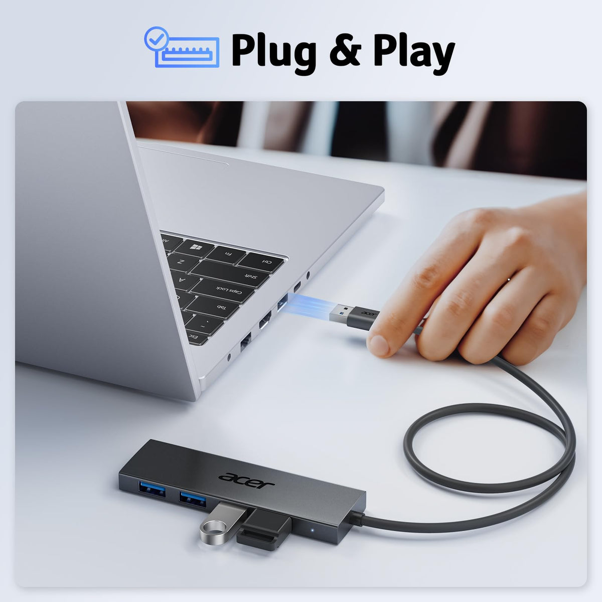 Premium Selection Acer USB Hub 4 Ports Multiple USB 3 0 Hub USBA Splitter for – full view