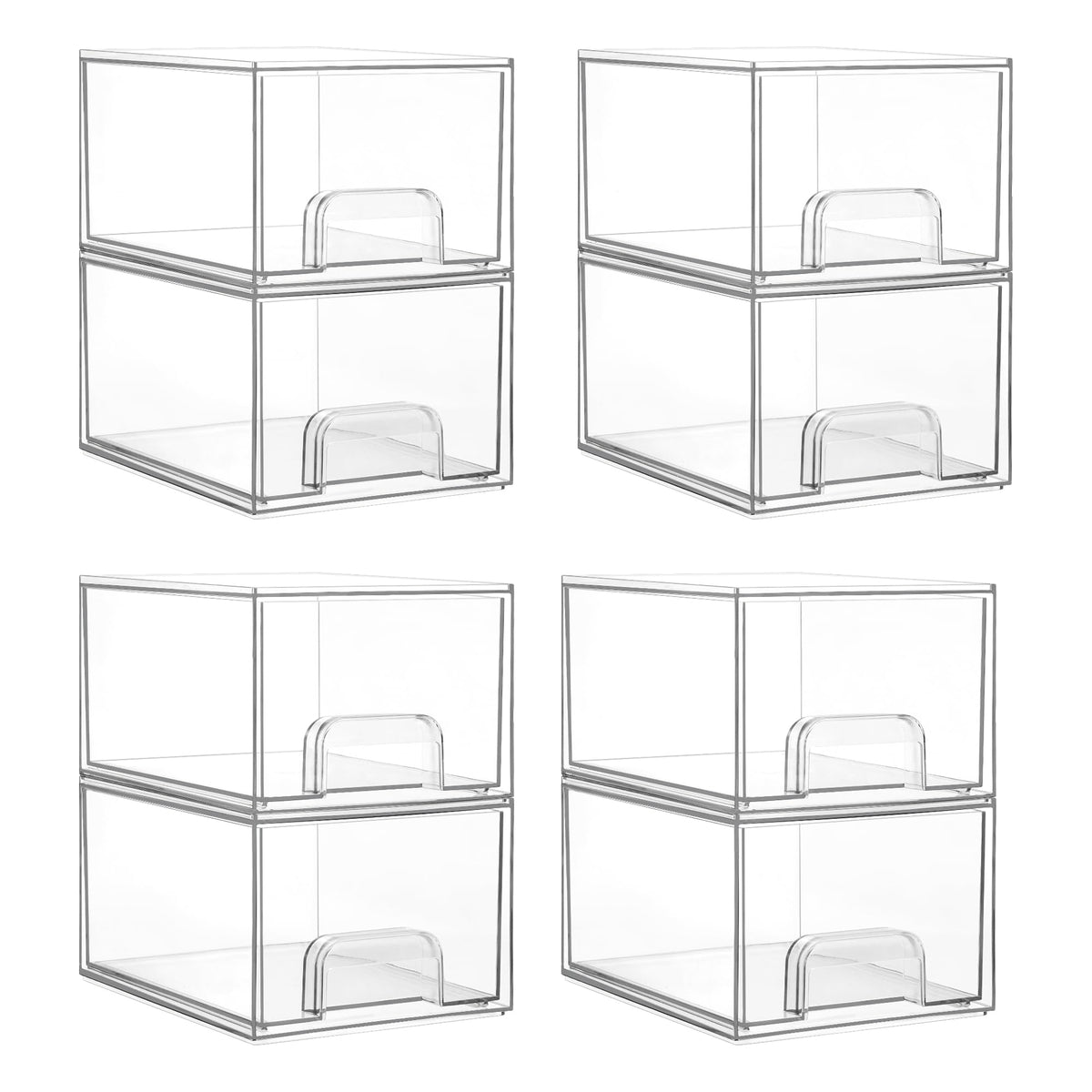 Vtopmart 8 Pack Small Clear Stackable Storage Drawers for - Vtopmart Official Imagery - 2