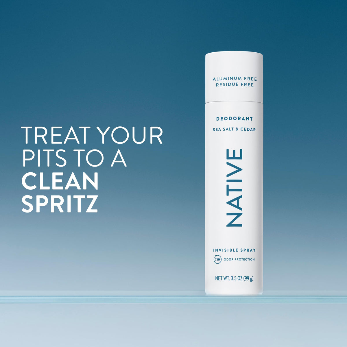 Native Aluminum Free Body Spray for Women Men Sea Salt Cedar – close-up detail