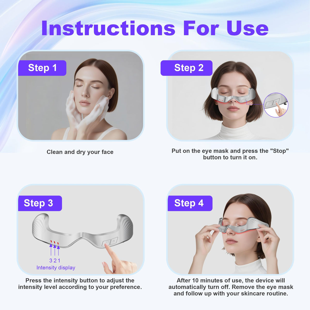 Under Eye Red Light Therapy Glasses Device 650nm Eye Mask - SimpMelts Official Imagery - 6