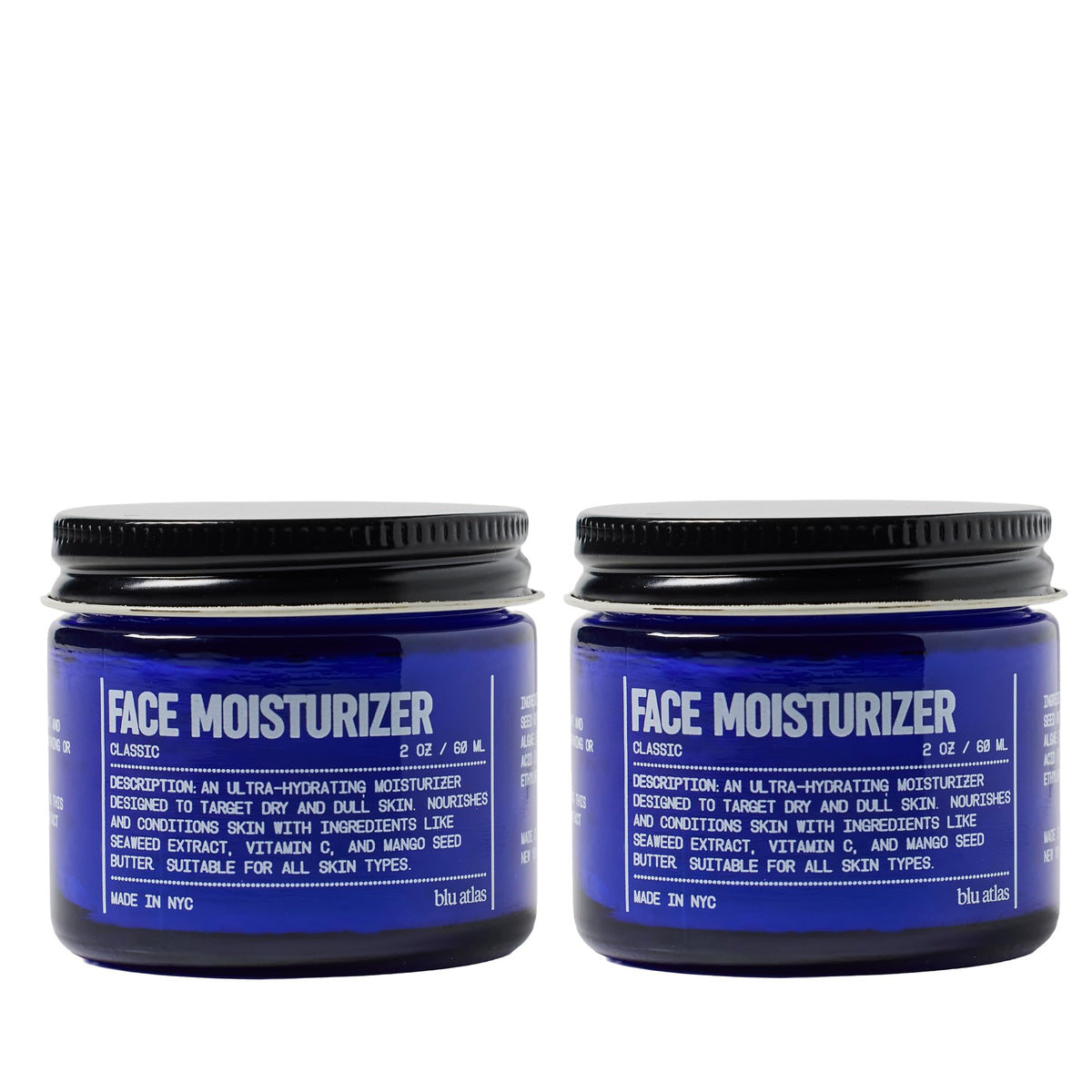 Blu Atlas Face Moisturizer for Men 2 Pack Classic Scent 2 oz - Blu Atlas Official Imagery - 2