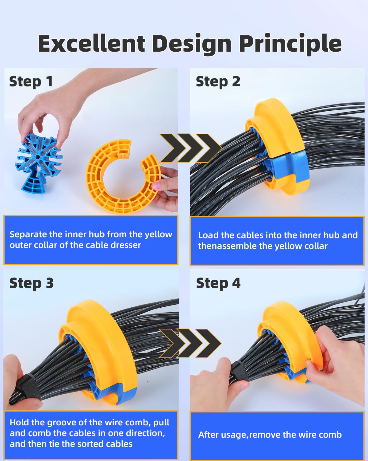 Wire Comb Kit Network Cable Management Tool Set Network - Hixeto Official Imagery - 4