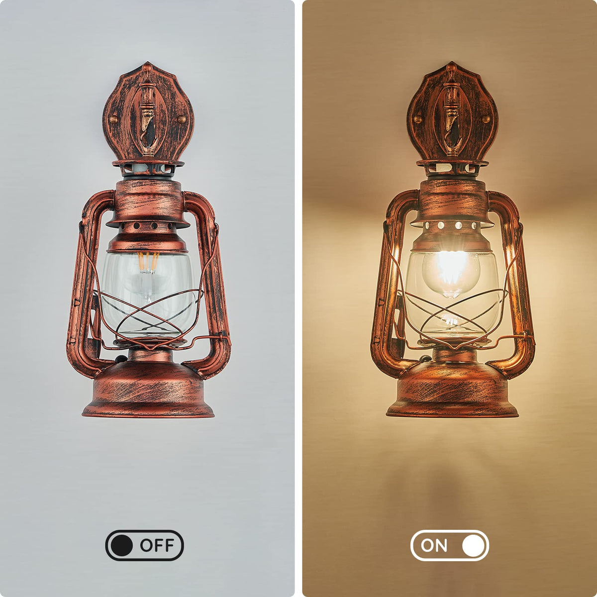 NOXARTE Rustic Wall Sconce Lighting Lantern Mounted Light - NOXARTE Official Imagery - 5