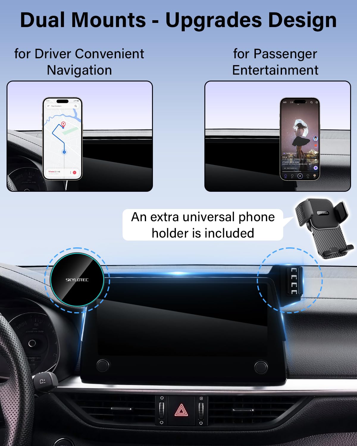 SKYLOTEC Magnetic Charger Dual Phone Mount for MINI Cooper - SKYLOTEC Official Imagery - 6
