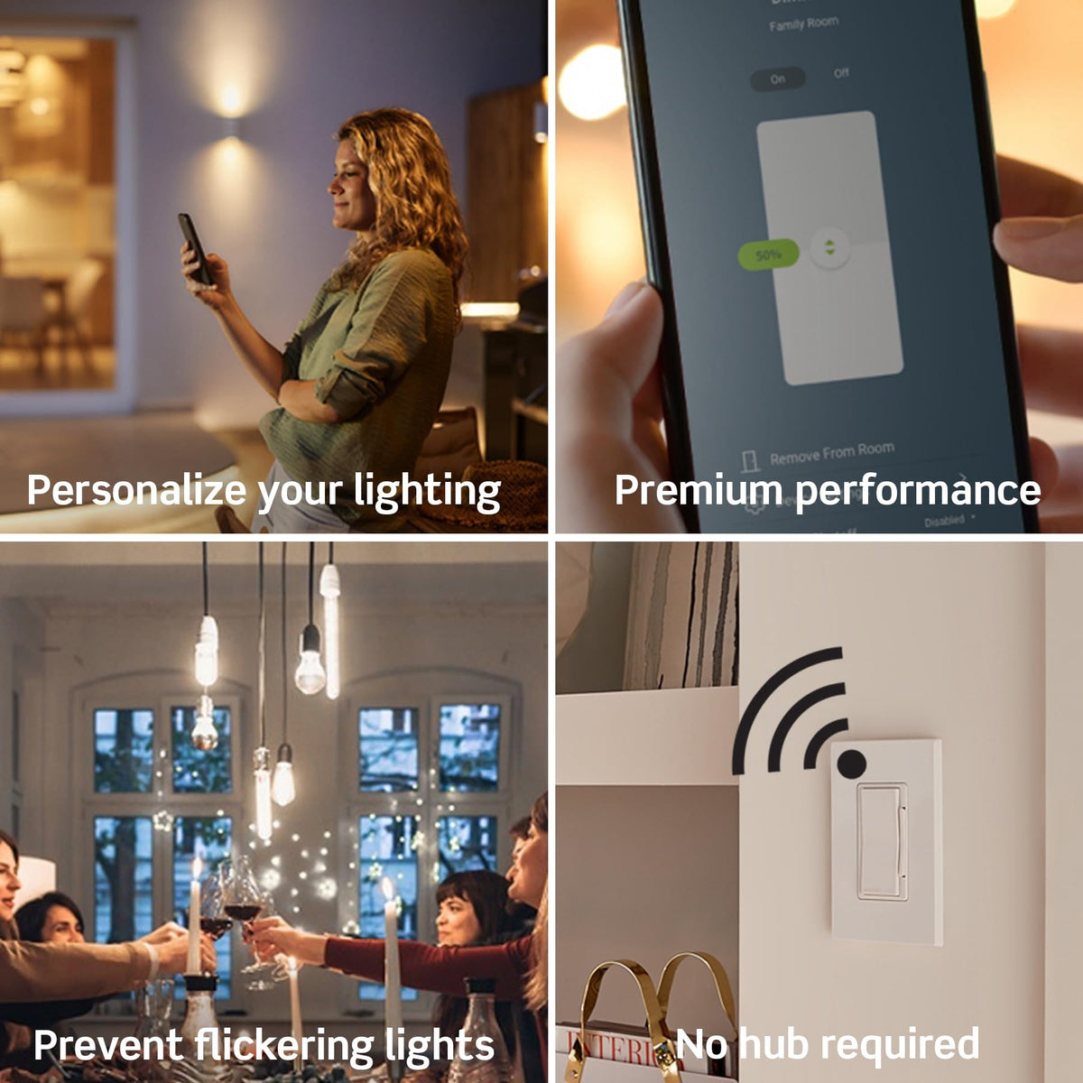 Leviton Decora Smart Dimmer Switch Wi Fi D36HD 1RW White - Leviton Official Imagery - 4