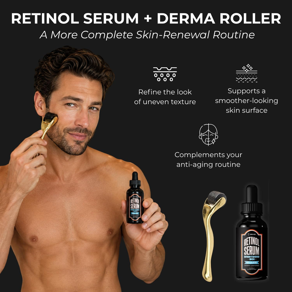 Abera Men Retinol Serum Reduces Dark Spots Melasma Wrinkle - ABERA Official Imagery - 4
