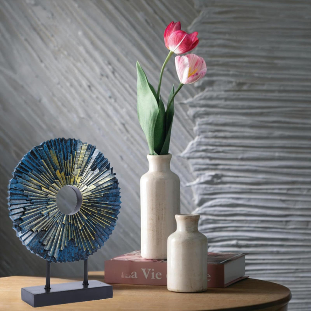 HODESumPure Gold Luxury Round Decorative Sculpture Statue - HODESunPure Official Imagery - 4